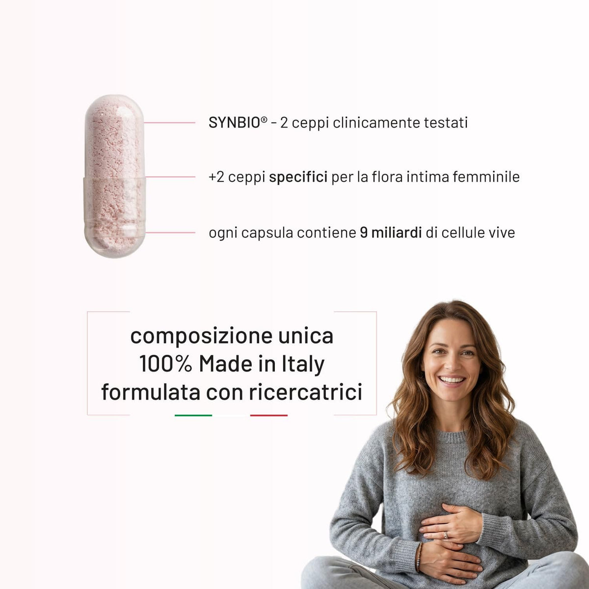 Probiotici Donna Flora Intima - 9 MLD Probiotici Selezionati - 30 Capsule - Microbiota femminile | Per Candida, Cistite, Vaginosi | L. Rhamnosus, L. Paracasei e L. Plantarum | Made in Italy