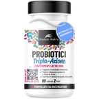 Probiotic Lactic Ferments - Lactobacillus Rhamnosus and Lactobacillus Plantarum - Triple Action for Intestine, Irritable Bowel Syndrome, Immune Defenses, Digestive Enzymes - 60 Capsules 2 Months