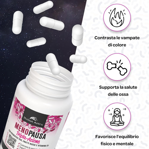 Integratore Menopausa Completo con Probiotici Lactobacillus Gasseri, Lactobacillus Crispatus - Equilibrio Vaginale e Intestinale, Vampate di Calore, Controllo del Peso - 60 Capsule 2 Mesi