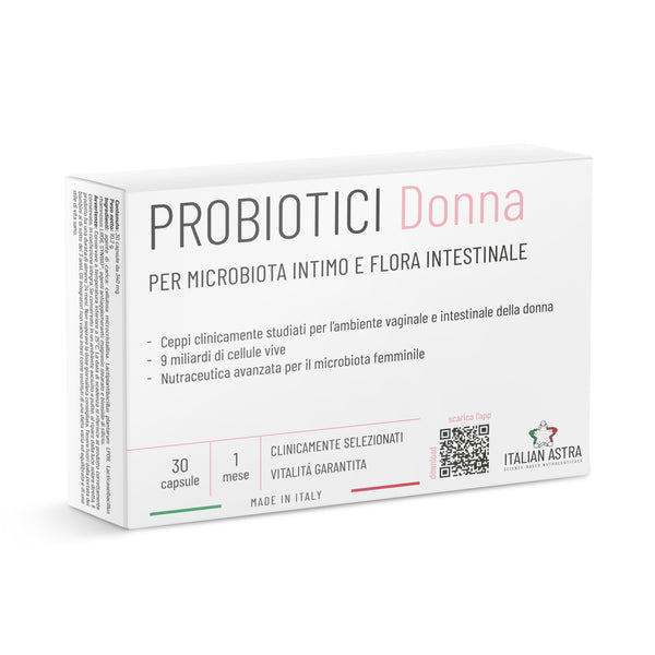 Probiotici Donna Flora Intima - 9 MLD Probiotici Selezionati - 30 Capsule - Microbiota femminile | Per Candida, Cistite, Vaginosi | L. Rhamnosus, L. Paracasei e L. Plantarum | Made in Italy