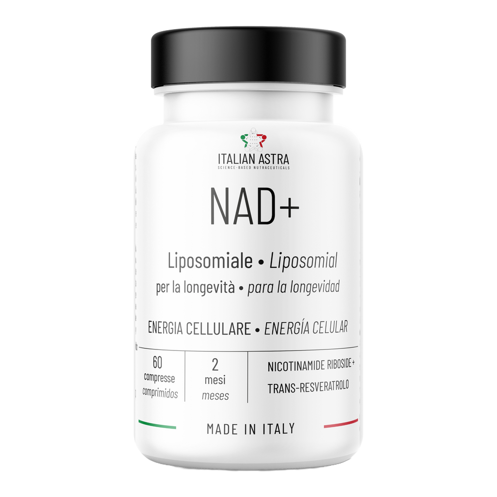 NAD+ Liposomiale 300 mg | Antiage, Energia cellulare, Fatica | 60 Compresse  | NAD+ Liposomiale 300 mg | Formula Avanzata con Trans-resveratrolo | Antiage, Contro la Fatica, Longevità| Made in Italy