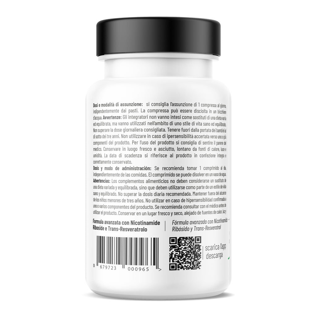 NAD+ Liposomiale 300 mg | Antiage, Energia cellulare, Fatica | 60 Compresse  | NAD+ Liposomiale 300 mg | Formula Avanzata con Trans-resveratrolo | Antiage, Contro la Fatica, Longevità| Made in Italy