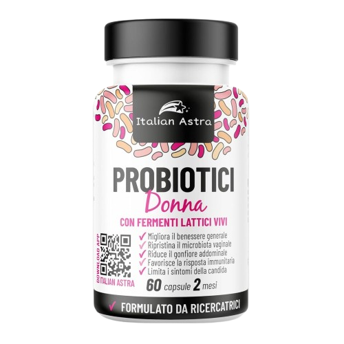 FROM RESEARCHERS FOR WOMEN, Probiotics for Women Intimate Flora, Abdominal Swelling, Irritable Bowel Syndrome, Candida, Cystitis and Vaginosis, Lactic Ferments for Women Intimate, Digestive Enzymes - 60 Capsules 2 Months